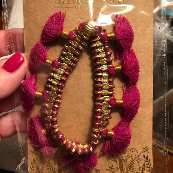 NEW ANTHROPOLOGIE SHIRALEAH Magenta Felicity Bracelet - Picture 1 of 3
